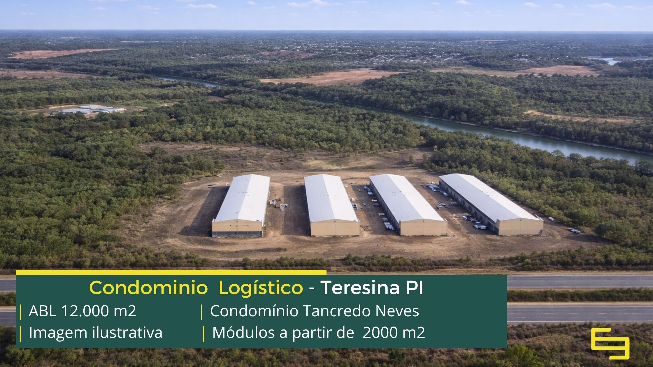 Galpões para alugar em Teresina PI - Condomínio Tancredo Neves. Condomínio logístico com portaria, pátio de carretas, galpão com docas