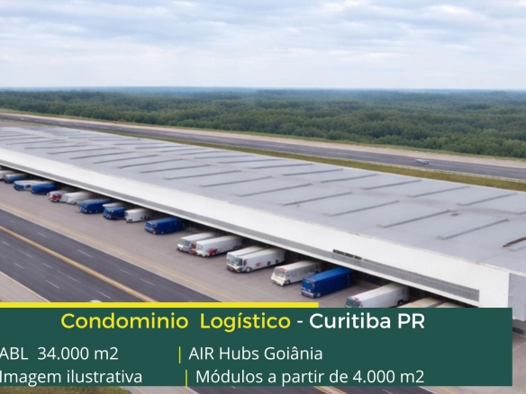 Galpões para alugar em Curitiba PR - Air Hubs. em condomínio logístico em desenvolvimento ao lado do Aeroporto Internacional Afonso Pena