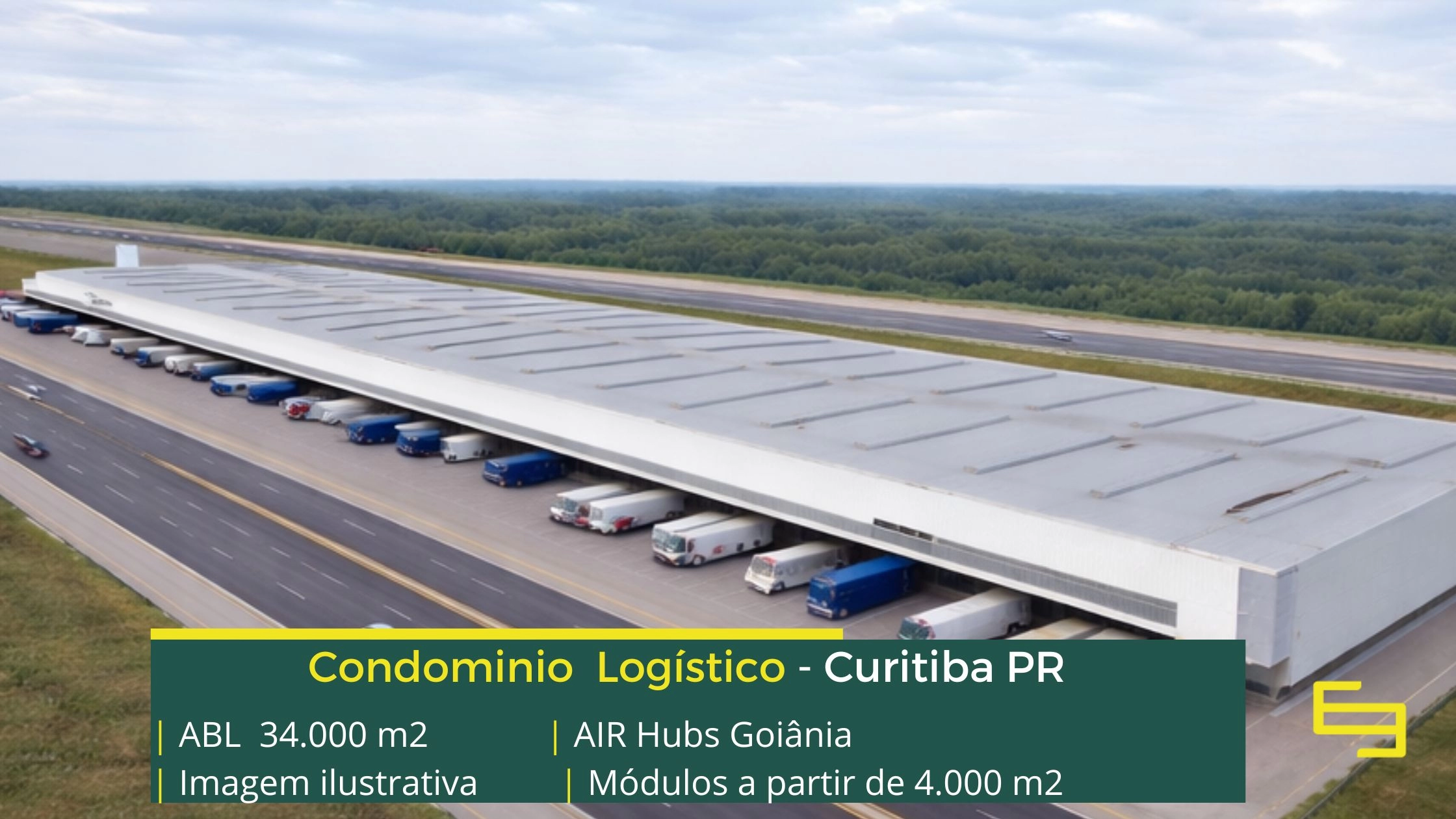 Galpões para alugar em Curitiba PR - Air Hubs. em condomínio logístico em desenvolvimento ao lado do Aeroporto Internacional Afonso Pena