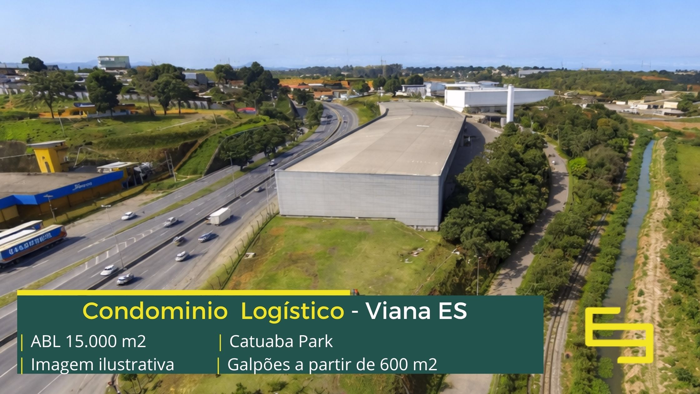 Locação de galpões em Viana - Catuaba Park. Galpões/Armazens/Condomínios logísticos e industriais para alugar com docas e amplo pátio, cftv