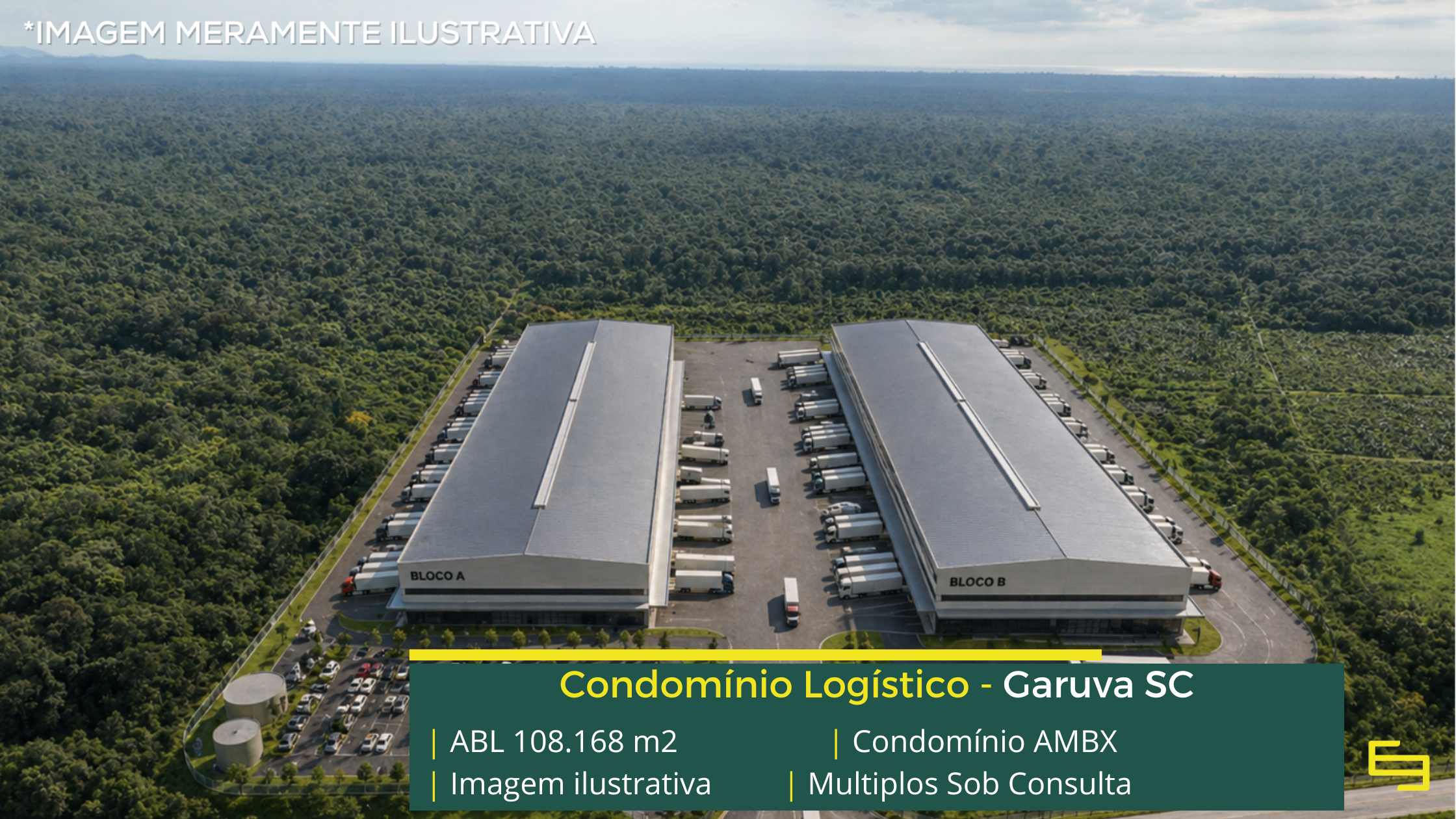 Galpões para locação em Garuva SC com acesso estratégico, ampla infraestrutura logística e projetos personalizados BTS.