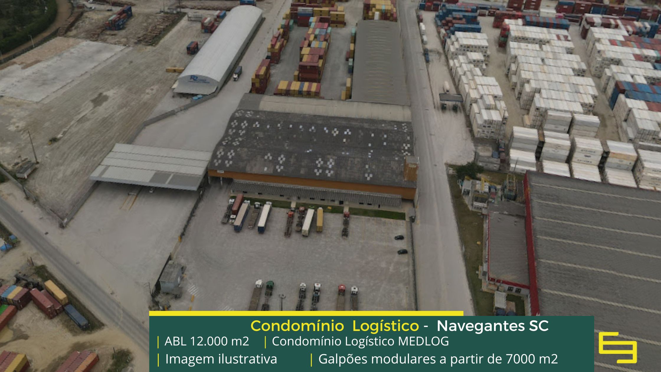 Galpão para Alugar em Navegantes SC - Condomínio Medlog. Galpões/Armazens/Condomínios logísticos e industriais para alugar com pátio e doca