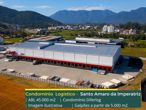 Galpão em Santo Amaro da Imperatriz SC - Condomínio Diferlog. Galpões/Armazens/Condomínios logísticos e industriais para alugar com docas