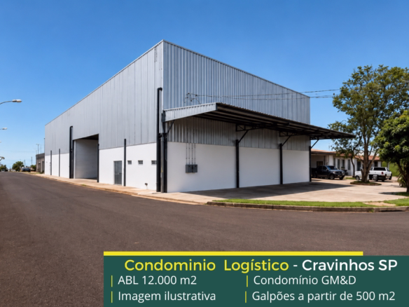 Aluguel de galpões em Cravinhos SP - Condomínio GM&D. Galpões/Armazens/Condomínios logísticos e industriais para alugar com docas e pátio