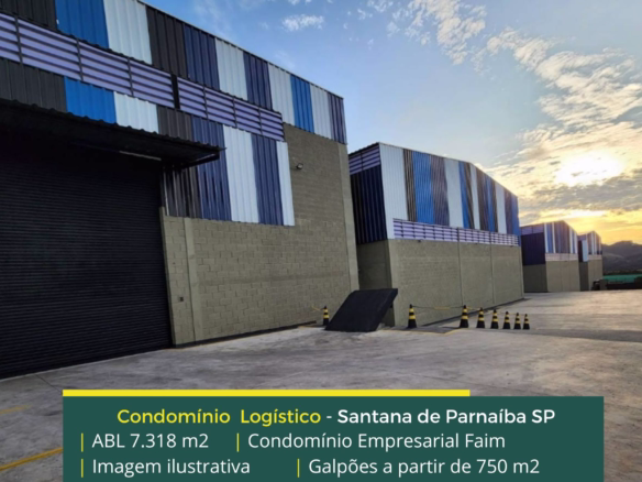 Locação de galpão em Santana de Parnaíba SP - Condomínio Empresarial Faim. Galpões/Armazens/Condomínios logísticos e industriais para alugar