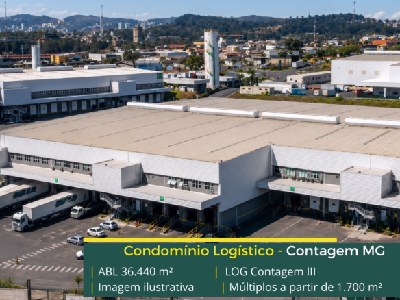 Galpão logístico para alugar em Contagem em Condomínio Classe A com módulos flexível, infraestrutura moderna e localização estratégica.