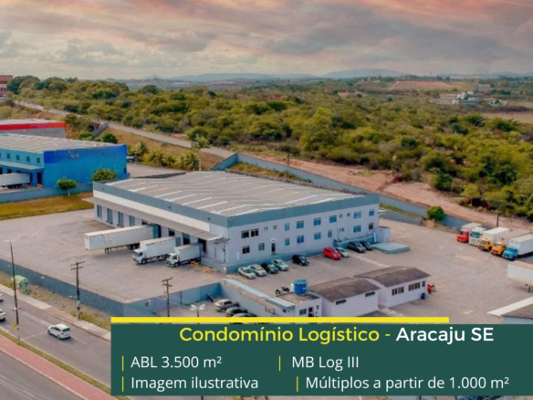 MB Log III Aracaju com 3.500 m² para locação, módulos a partir de 1.000 m², docas, piso de 4 toneladas e estrutura para operações logísticas.