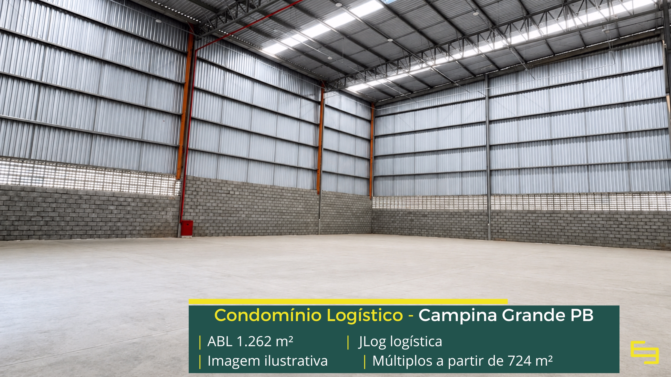 Galpão para alugar em Campina Grande PB Galpão para alugar em Campina Grande PB no JLog Logística, com 1.262,32 m², pé-direito de 12 m, docas e acesso à BR-230. Consulte.
