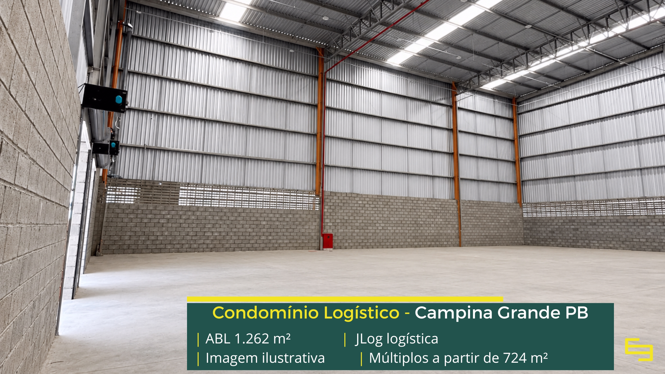 Galpão para alugar em Campina Grande PB Galpão para alugar em Campina Grande PB no JLog Logística, com 1.262,32 m², pé-direito de 12 m, docas e acesso à BR-230. Consulte.