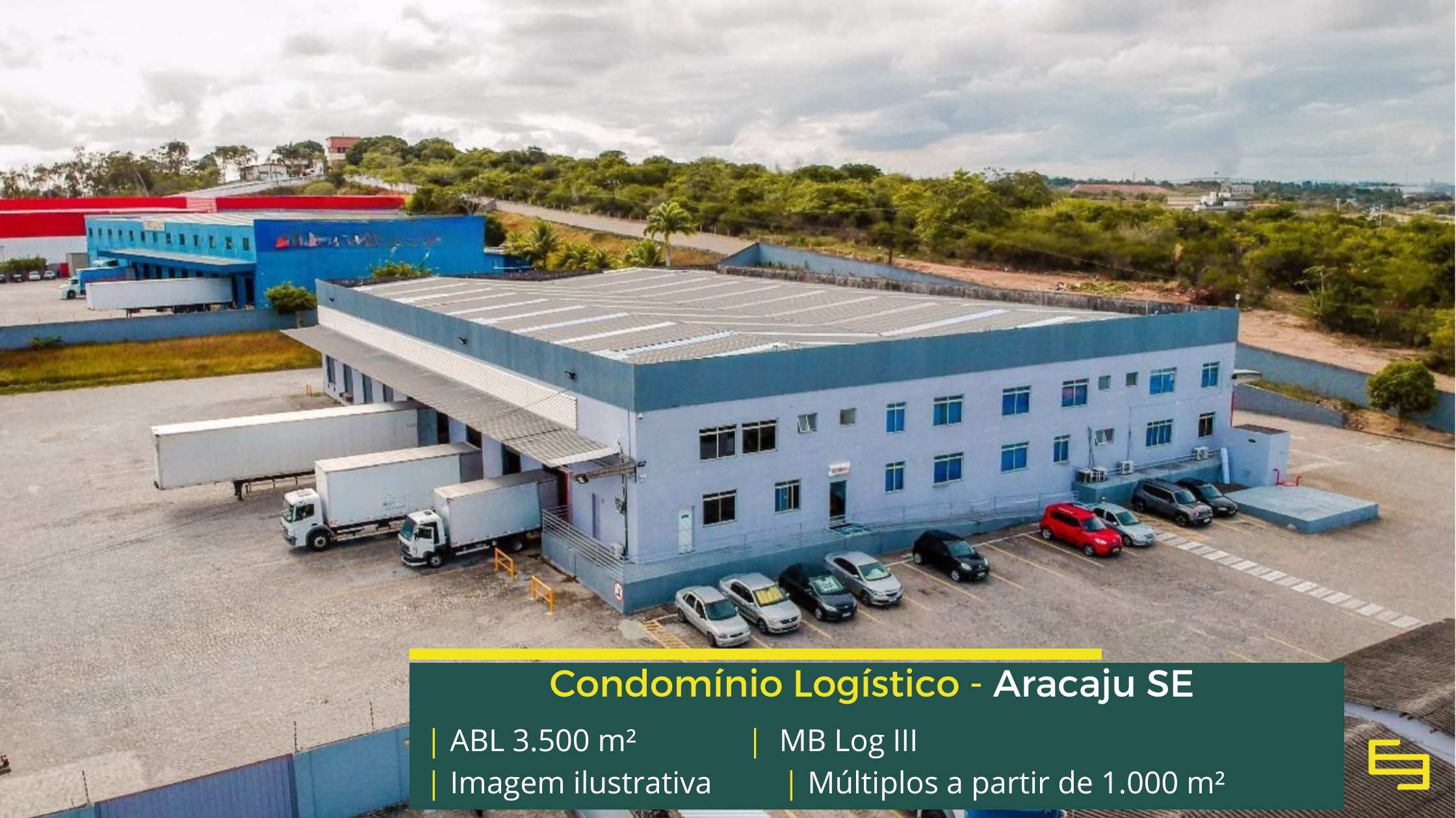 Galpão para alugar em Aracaju SE MB Log III Aracaju com 3.500 m² para locação, módulos a partir de 1.000 m², docas, piso de 4 toneladas e estrutura para operações logísticas.