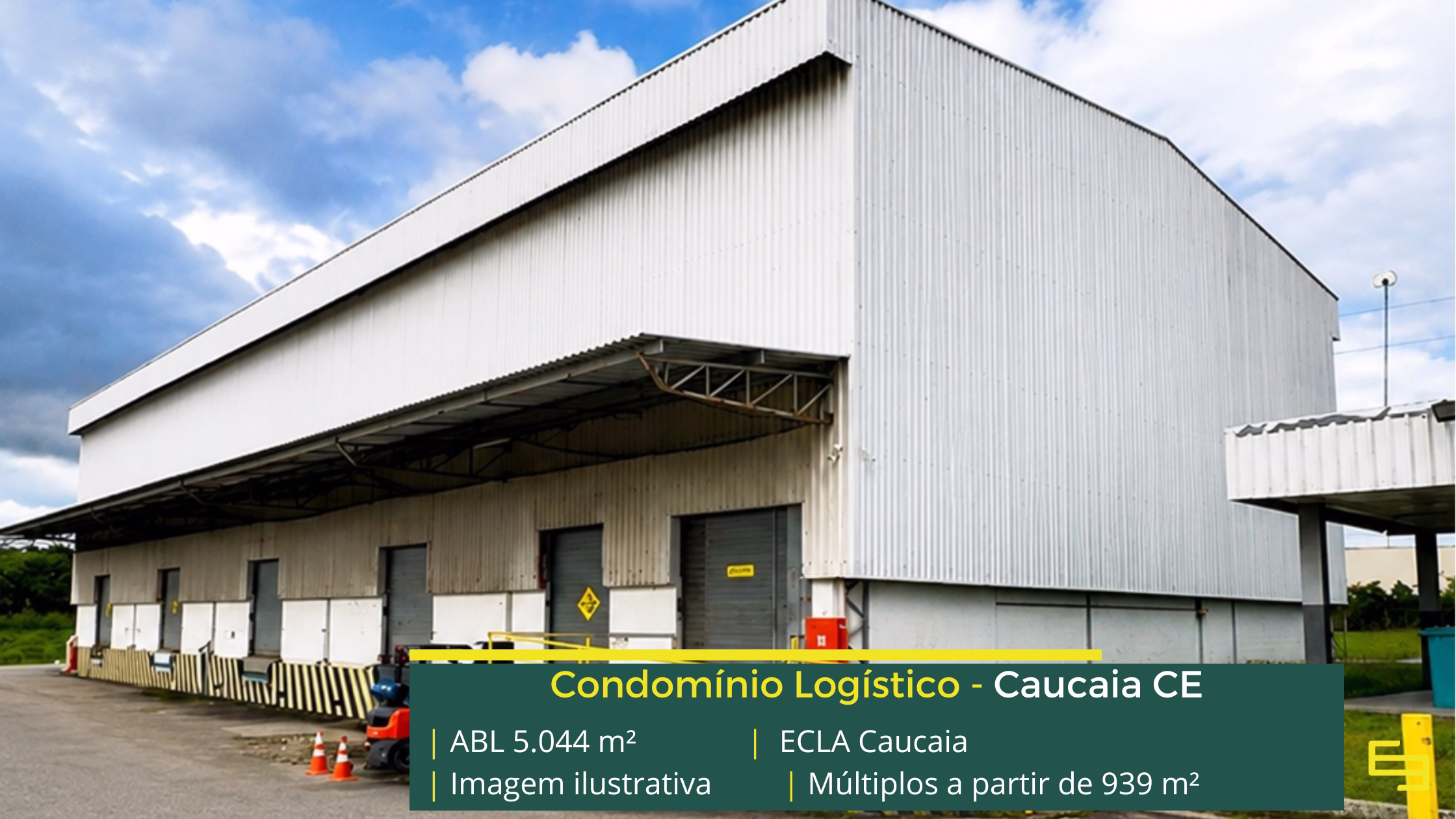 Galpão para alugar em Caucaia CE ECLA Caucaia com 5.044 m² de ABL, módulos a partir de 939 m², piso de 5 toneladas e acesso à BR-020 e Avenida Anel Viário.