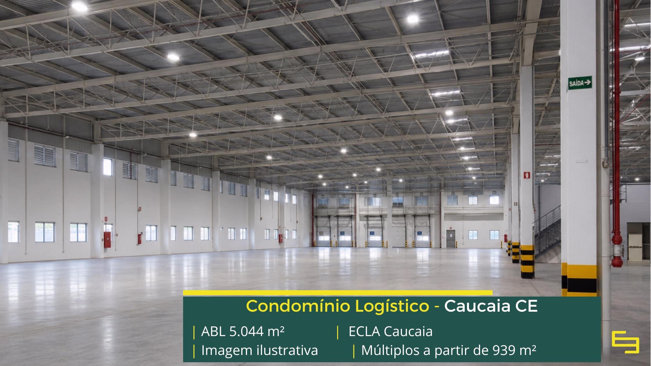 Galpão para alugar em Caucaia CE ECLA Caucaia com 5.044 m² de ABL, módulos a partir de 939 m², piso de 5 toneladas e acesso à BR-020 e Avenida Anel Viário.