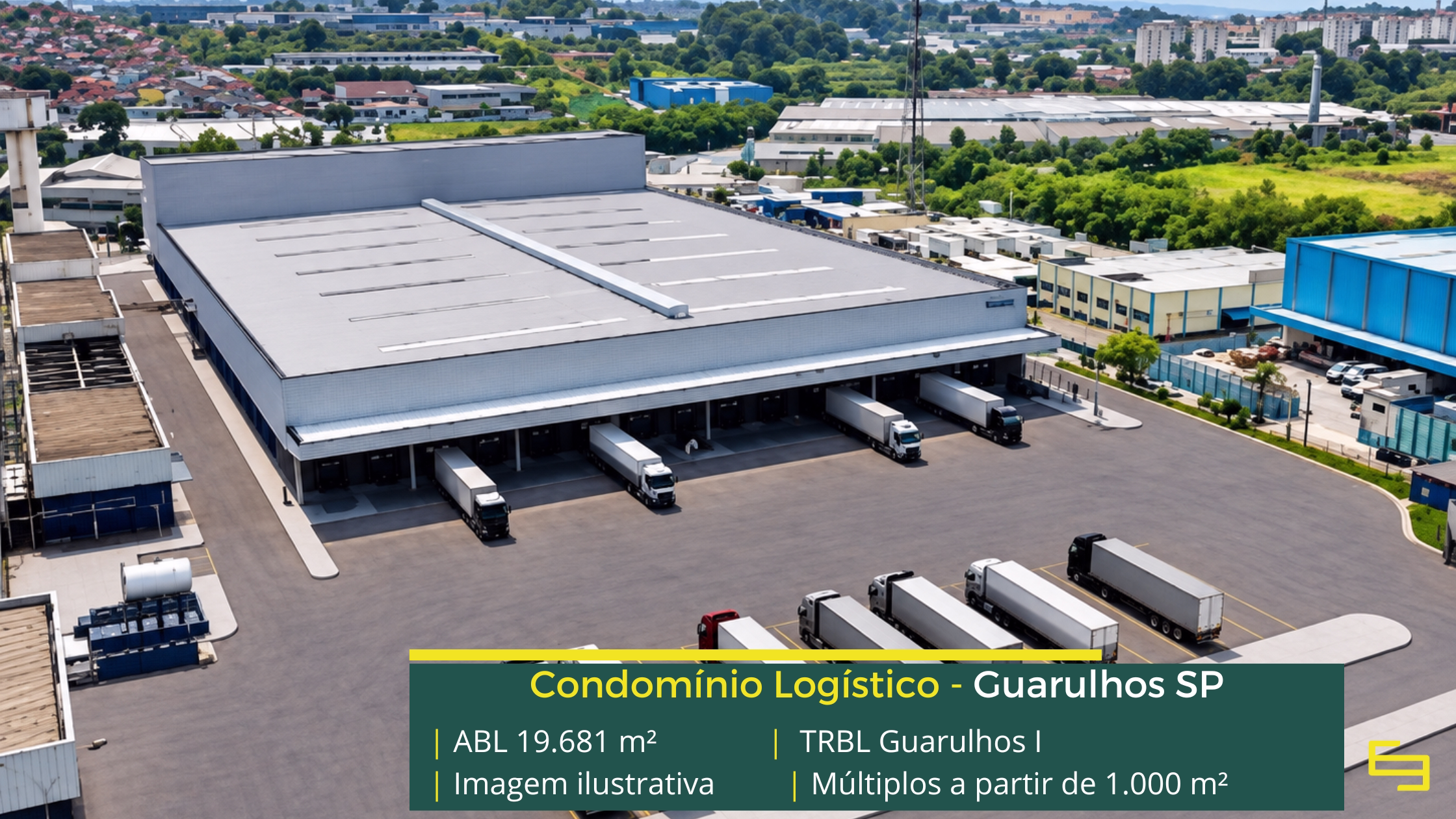 TRBL Guarulhos I: condomínio logístico em Guarulhos com 19.681 m² de ABL, módulos a partir de 1.000 m² e piso para 6 t/m².