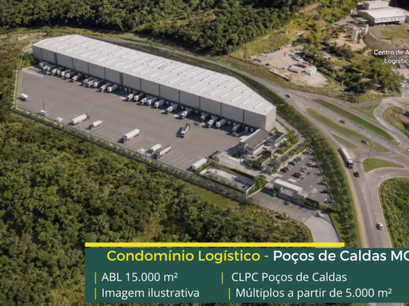 Condomínio Logístico Poços de Caldas: projeto BTS com mais de 15.000 m², módulos a partir de 5.000 m² e piso industrial para 6 t/m².