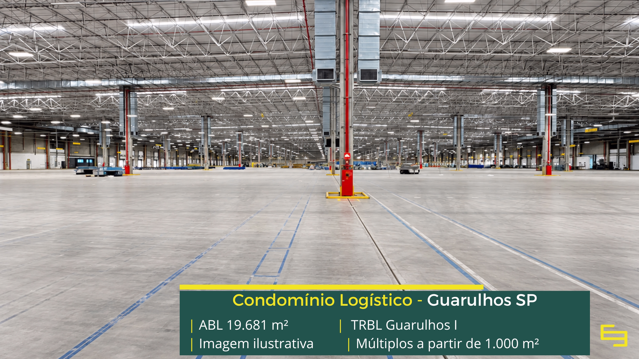 TRBL Guarulhos I: condomínio logístico em Guarulhos com 19.681 m² de ABL, módulos a partir de 1.000 m² e piso para 6 t/m².