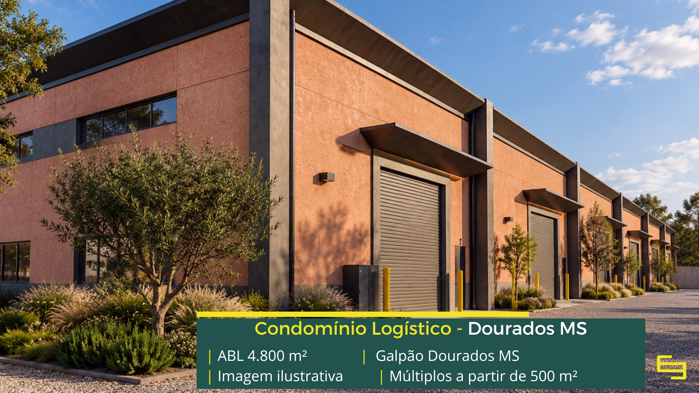 Galpão em Dourados MS com módulos a partir de 500 m², piso de 5 t/m², docas e acesso à BR-163. Conheça o empreendimento.