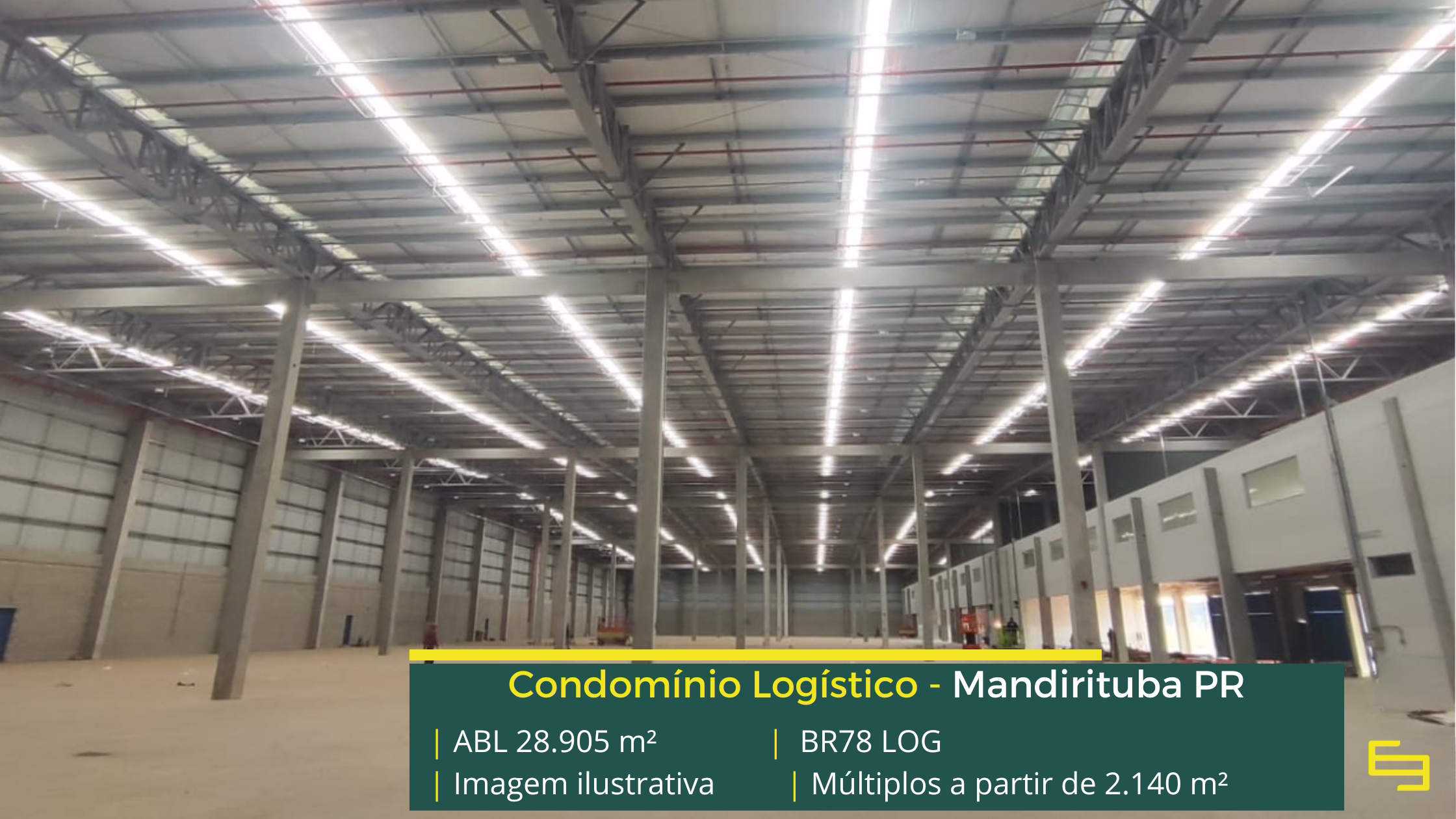 BR78 LOG: galpão em Mandirituba PR com módulos a partir de 2.140 m², piso para 6 t/m², sprinklers J4 e acesso à BR-116.