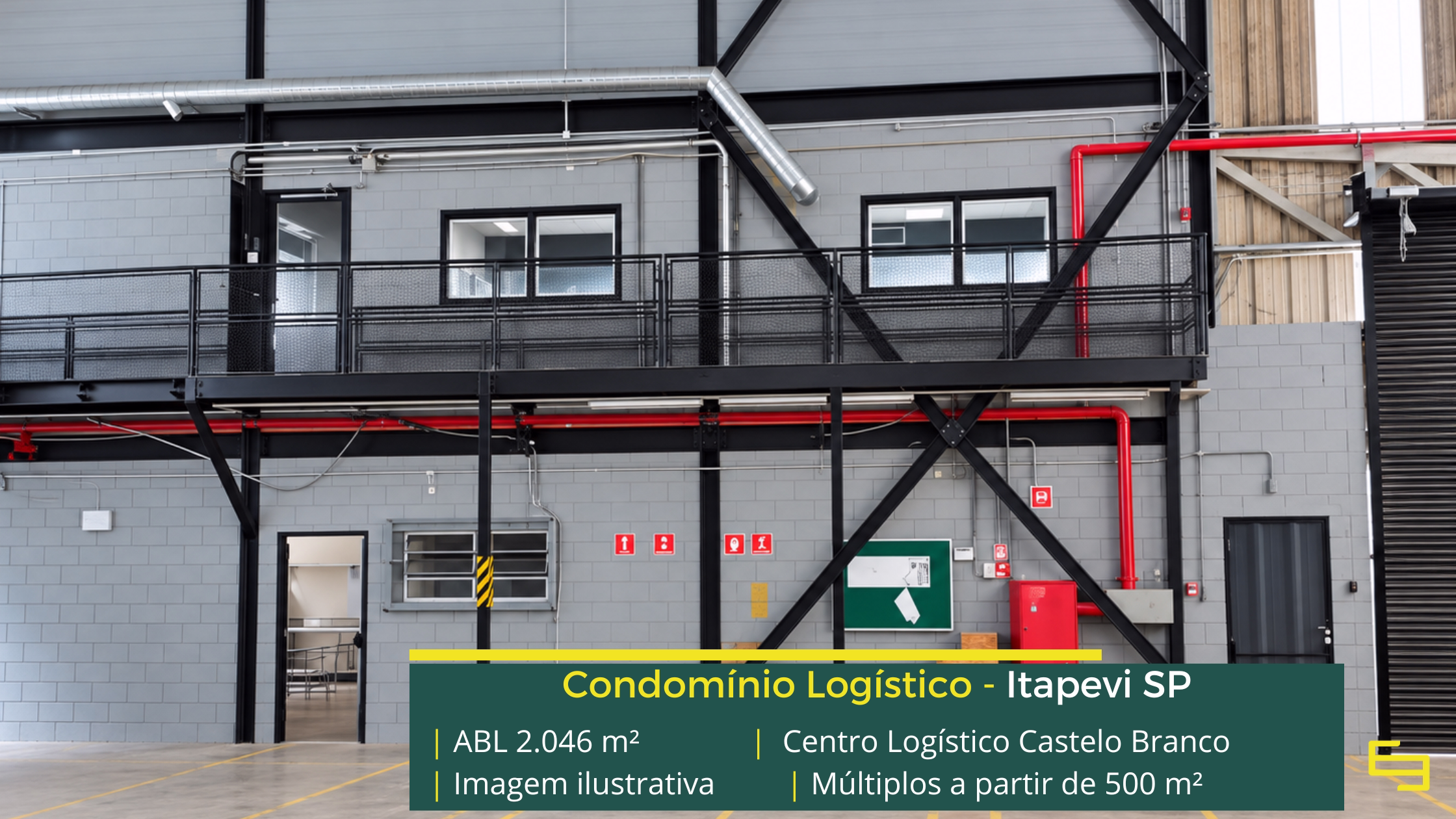 Centro Logístico Castelo Branco: galpão em Itapevi SP com módulos a partir de 500 m², 4 docas, pé-direito de 10 m e piso para 5 t/m².