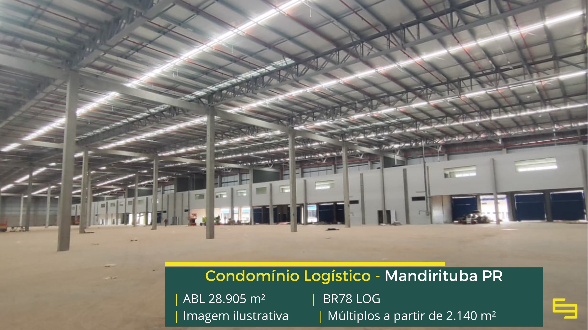 BR78 LOG: galpão em Mandirituba PR com módulos a partir de 2.140 m², piso para 6 t/m², sprinklers J4 e acesso à BR-116.