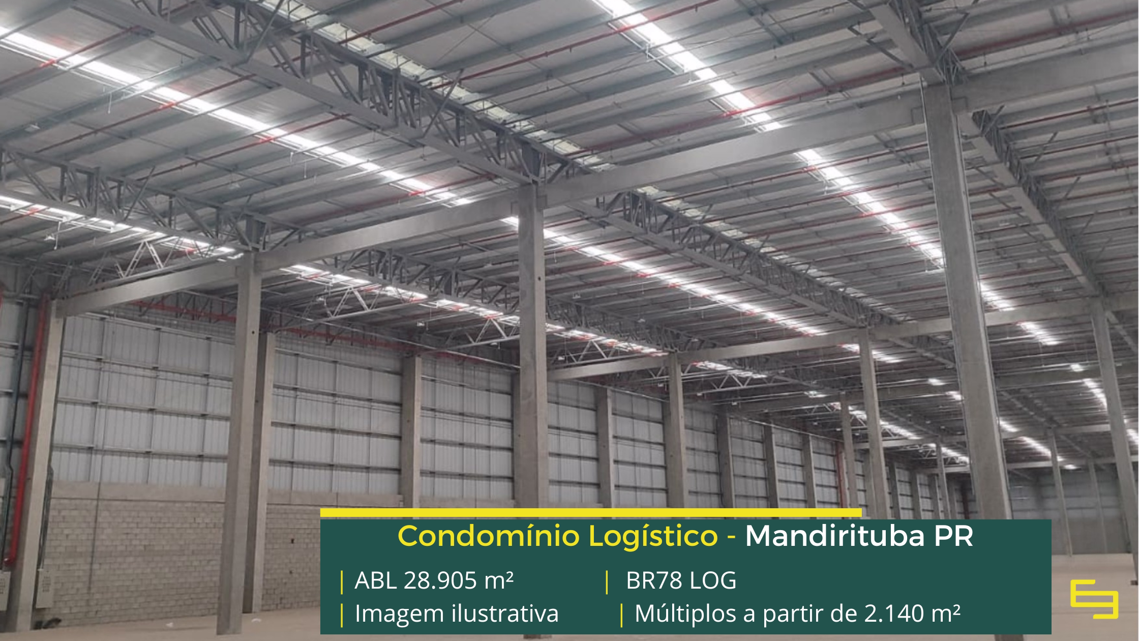 BR78 LOG: galpão em Mandirituba PR com módulos a partir de 2.140 m², piso para 6 t/m², sprinklers J4 e acesso à BR-116.