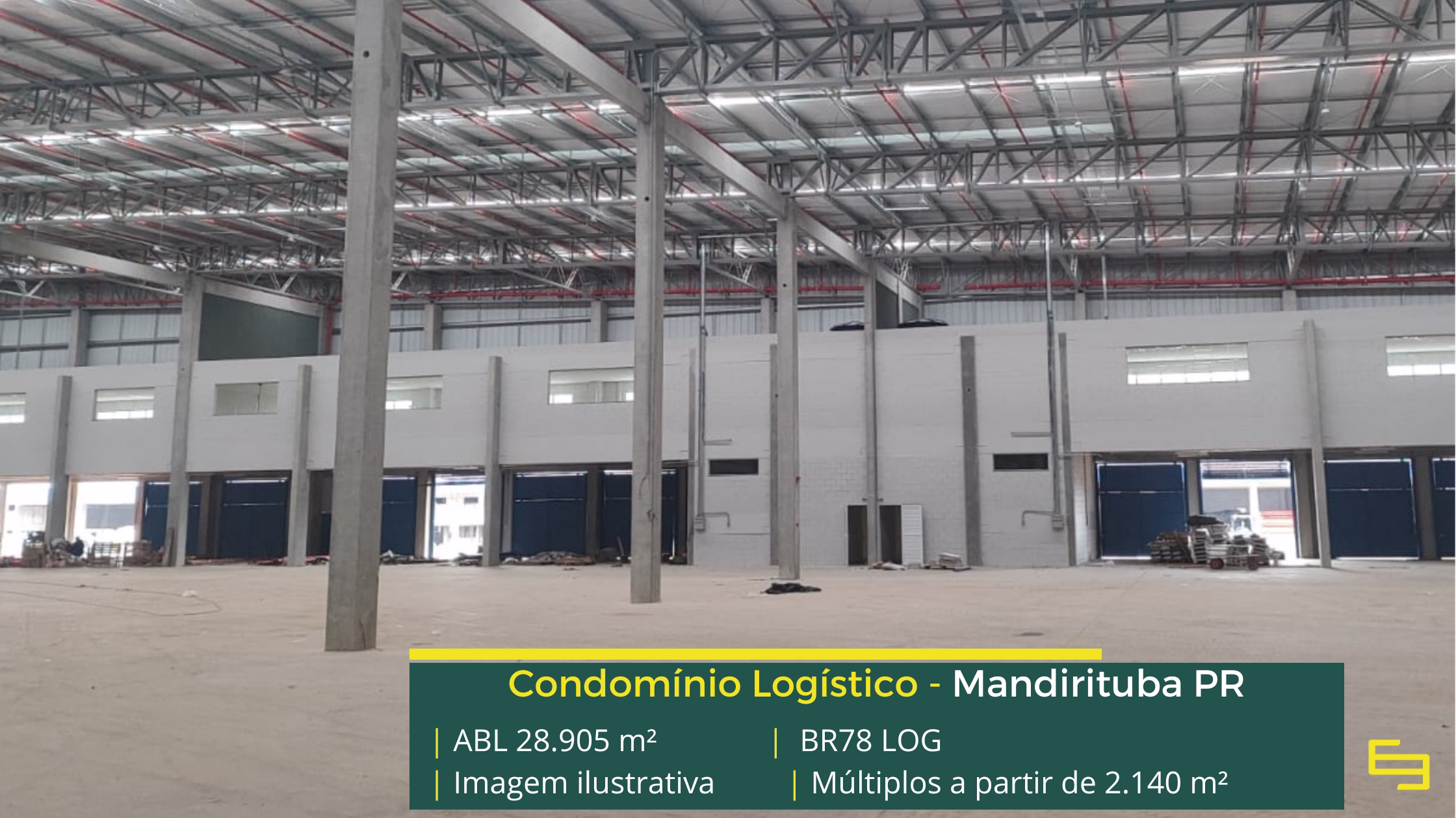 BR78 LOG: galpão em Mandirituba PR com módulos a partir de 2.140 m², piso para 6 t/m², sprinklers J4 e acesso à BR-116.
