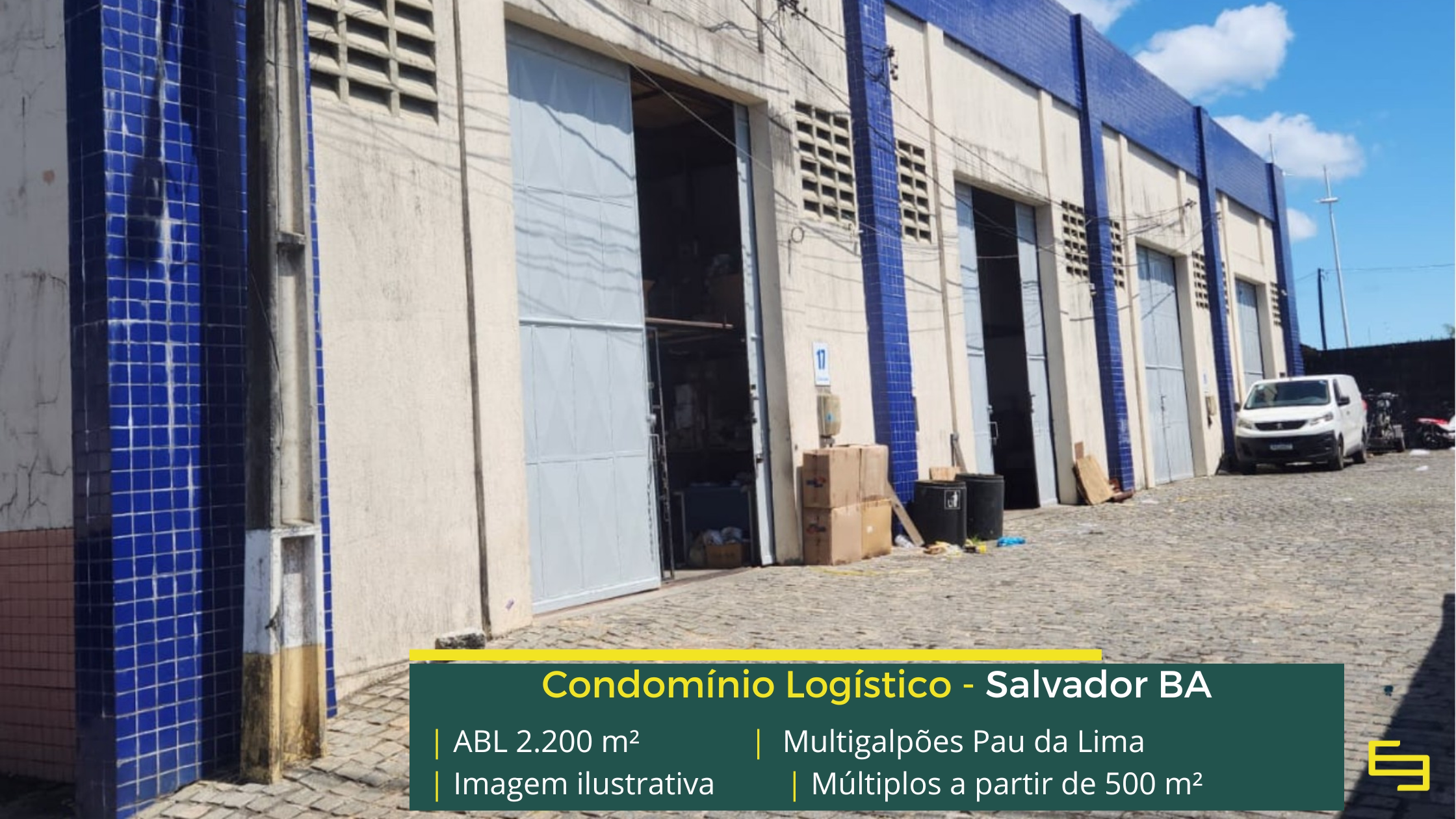 Multigalpões Pau da Lima: galpão em Salvador BA com módulos a partir de 500 m², piso para 4 t/m² e docas para carga e descarga.