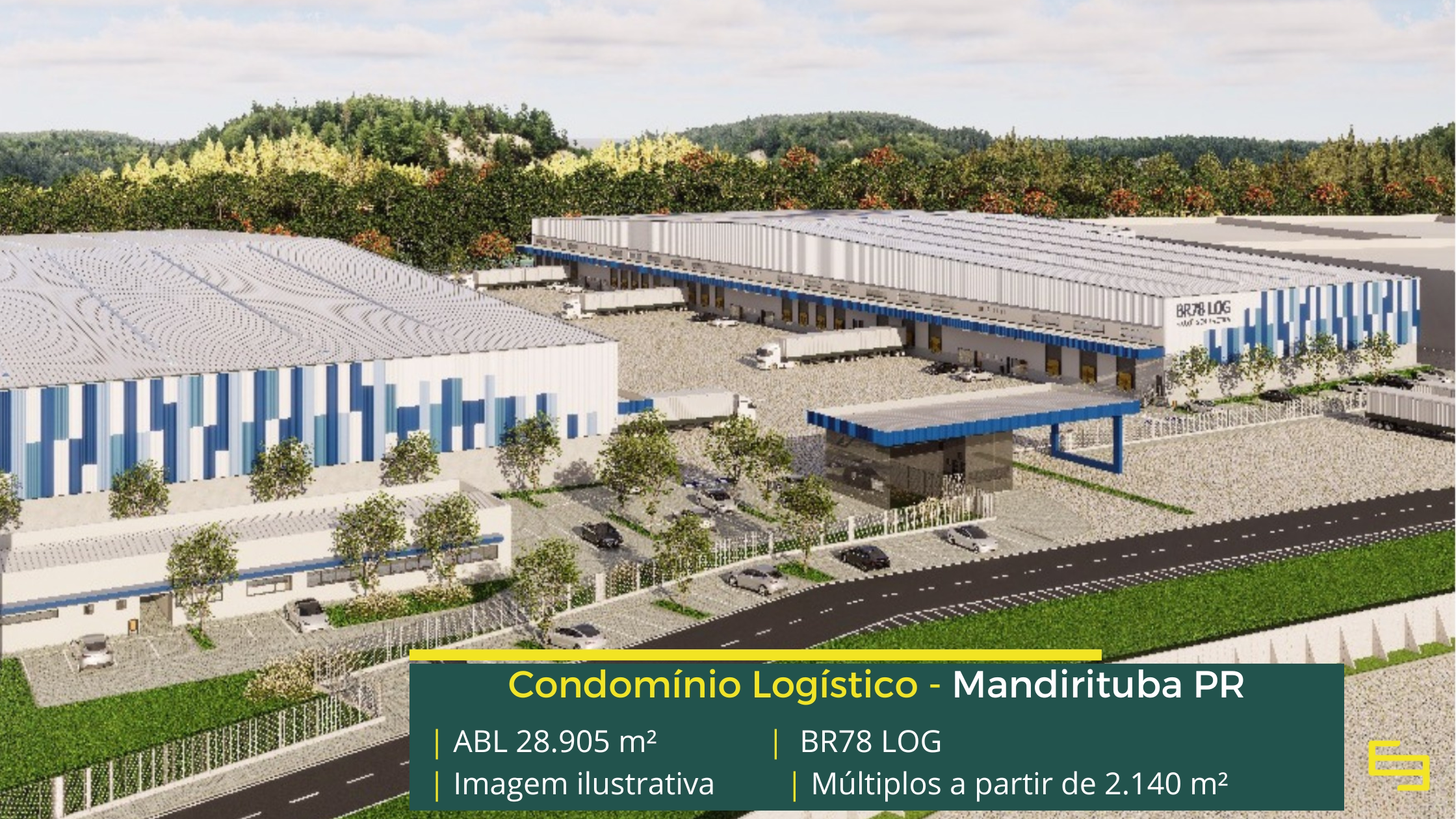 BR78 LOG: galpão em Mandirituba PR com módulos a partir de 2.140 m², piso para 6 t/m², sprinklers J4 e acesso à BR-116.