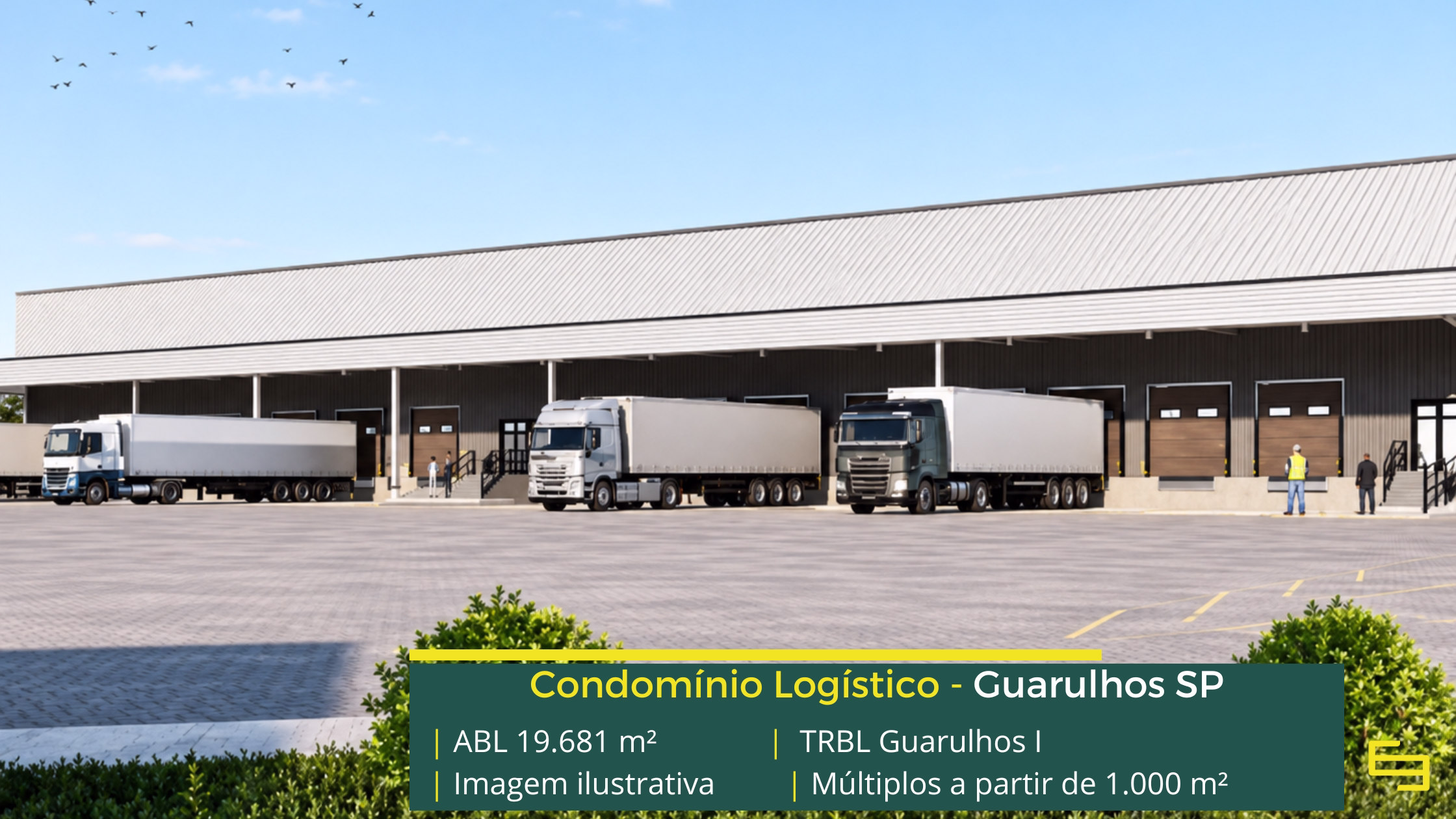 TRBL Guarulhos I: condomínio logístico em Guarulhos com 19.681 m² de ABL, módulos a partir de 1.000 m² e piso para 6 t/m².