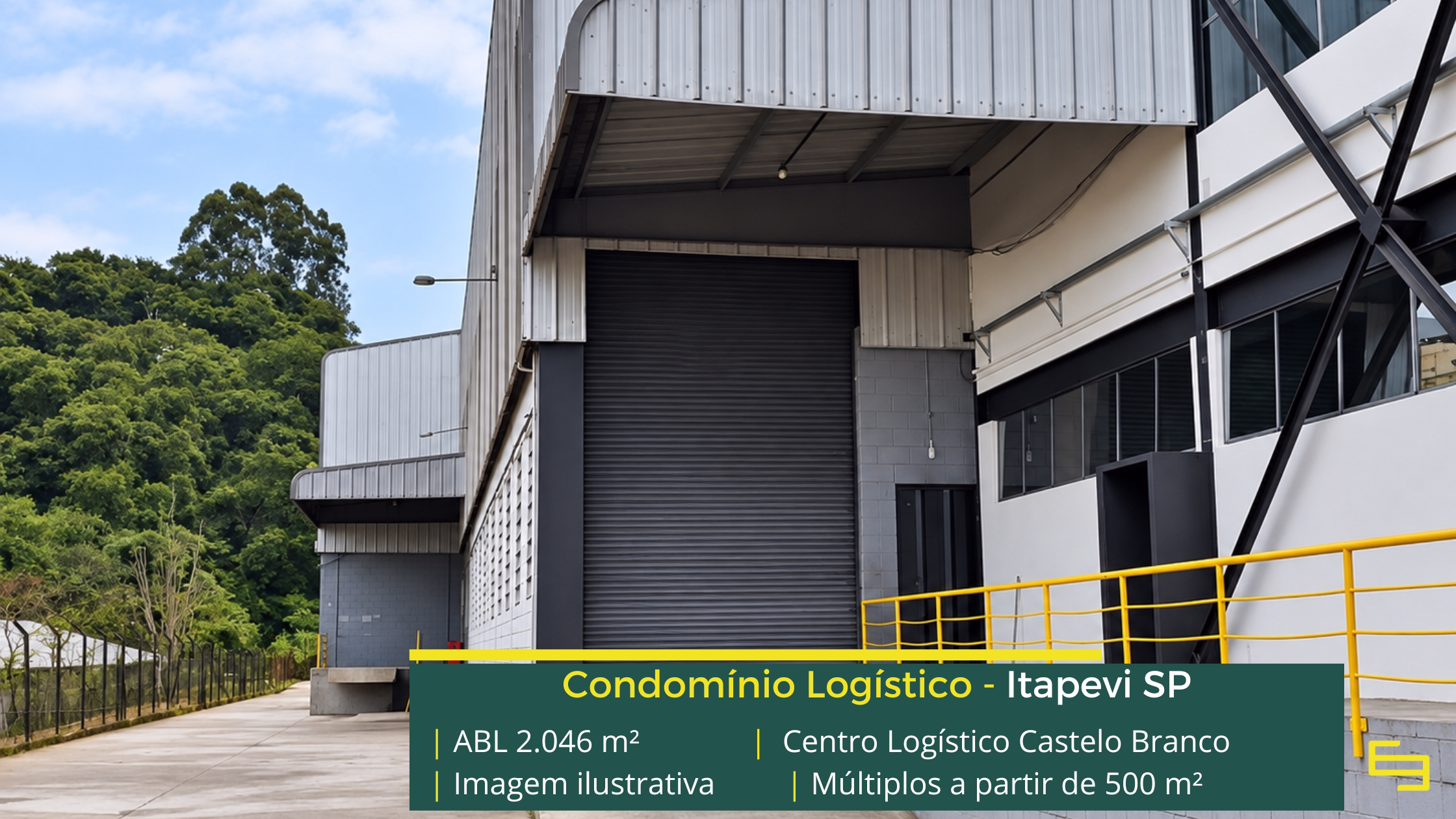 Centro Logístico Castelo Branco: galpão em Itapevi SP com módulos a partir de 500 m², 4 docas, pé-direito de 10 m e piso para 5 t/m².