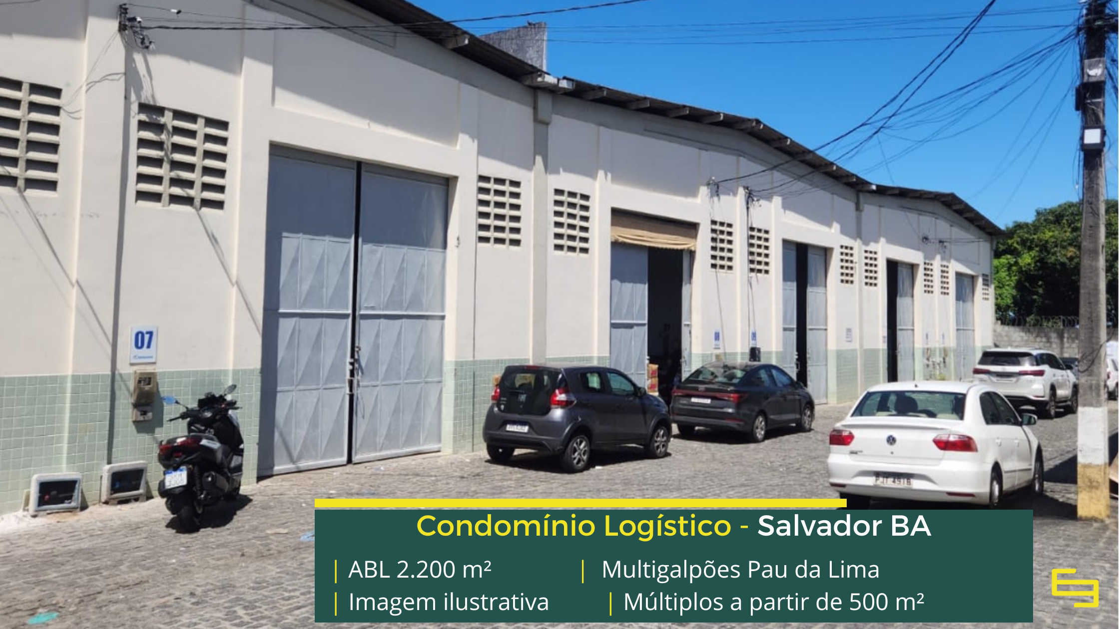 Multigalpões Pau da Lima: galpão em Salvador BA com módulos a partir de 500 m², piso para 4 t/m² e docas para carga e descarga.