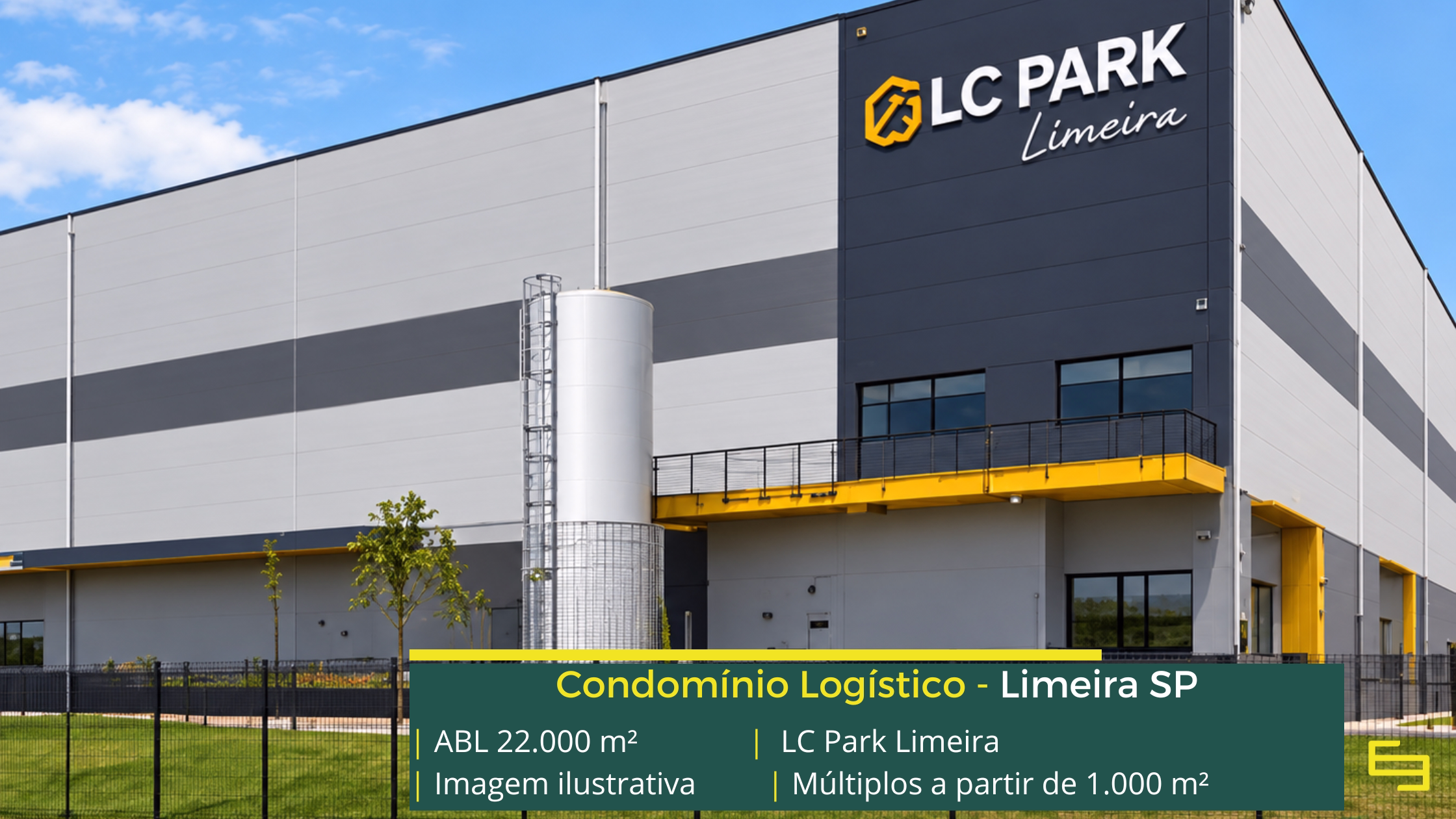 LC Park Limeira: galpão em Limeira SP com módulos a partir de 1.000 m², pé-direito de 15 m, piso para 6 t/m² e padrão AAA.