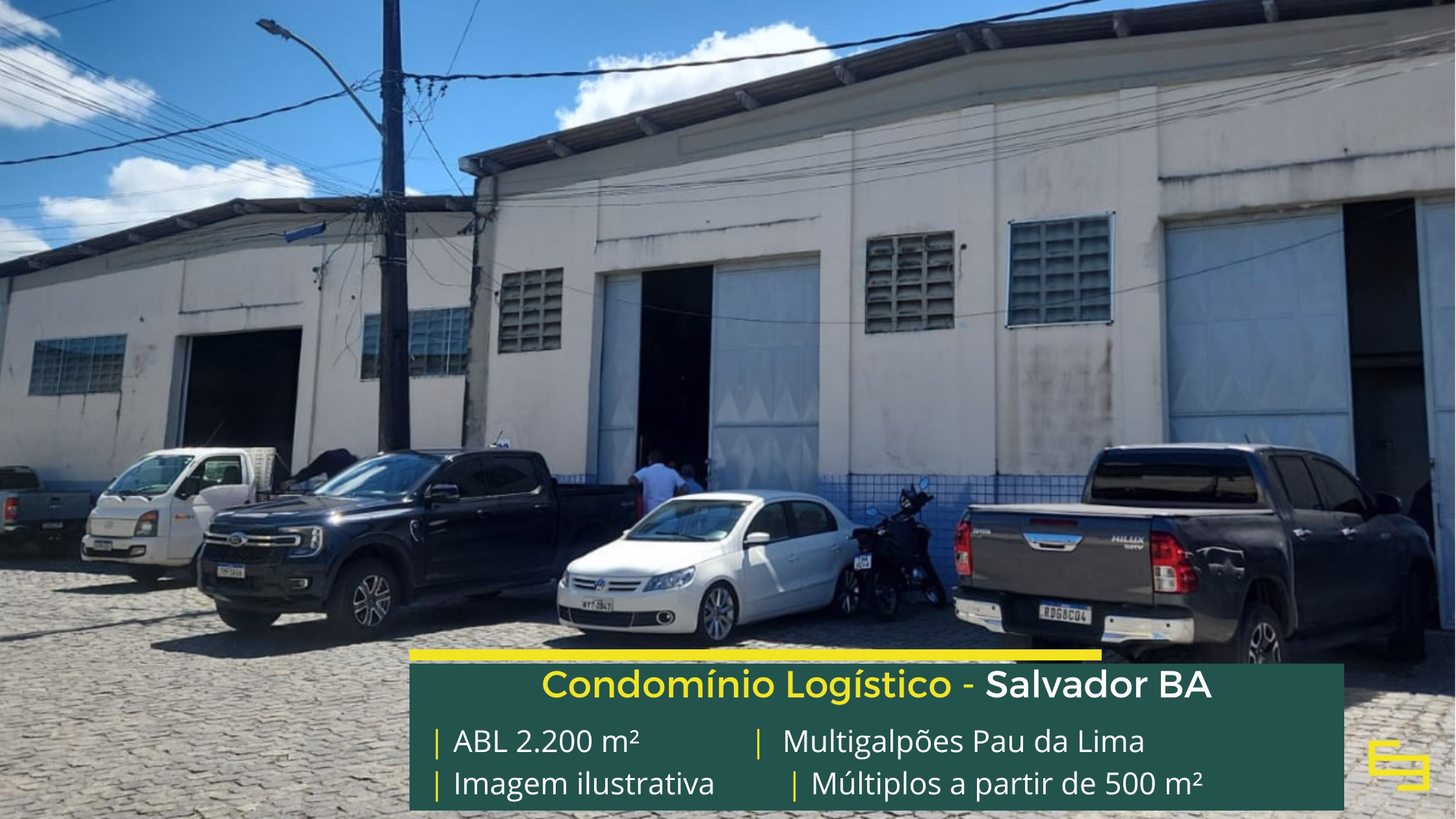 Multigalpões Pau da Lima: galpão em Salvador BA com módulos a partir de 500 m², piso para 4 t/m² e docas para carga e descarga.