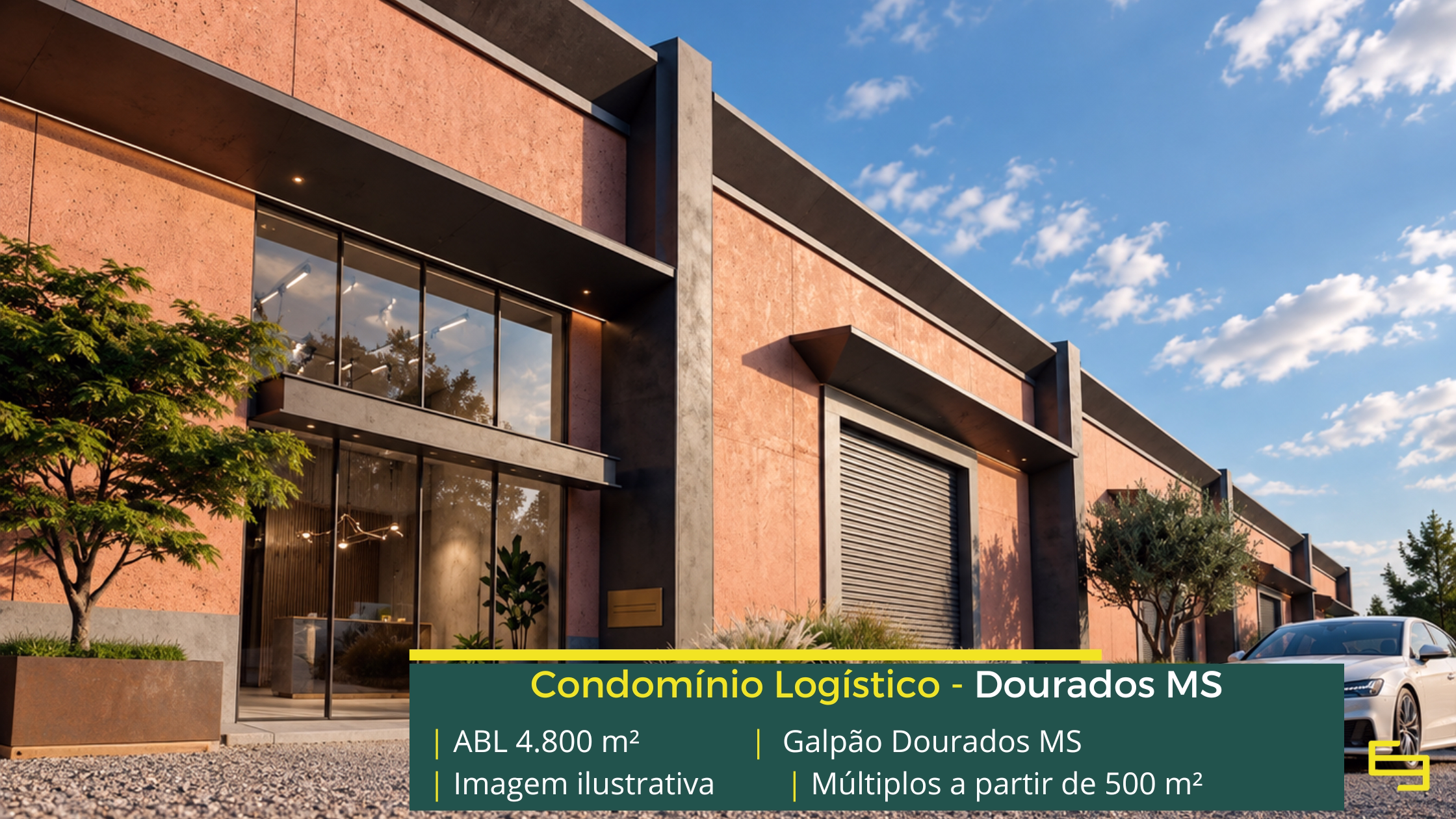 Galpão em Dourados MS com módulos a partir de 500 m², piso de 5 t/m², docas e acesso à BR-163. Conheça o empreendimento.