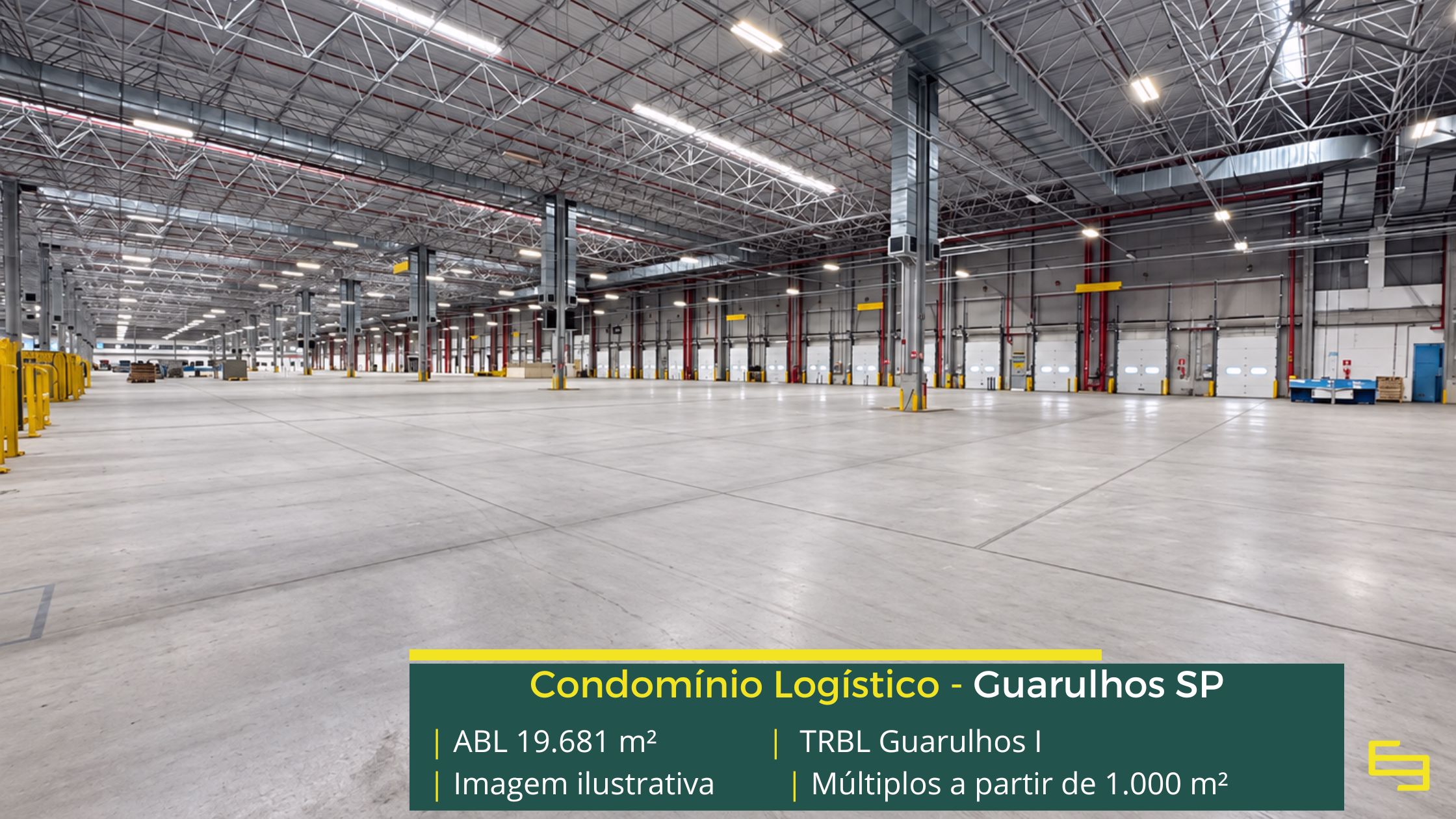 TRBL Guarulhos I: condomínio logístico em Guarulhos com 19.681 m² de ABL, módulos a partir de 1.000 m² e piso para 6 t/m².