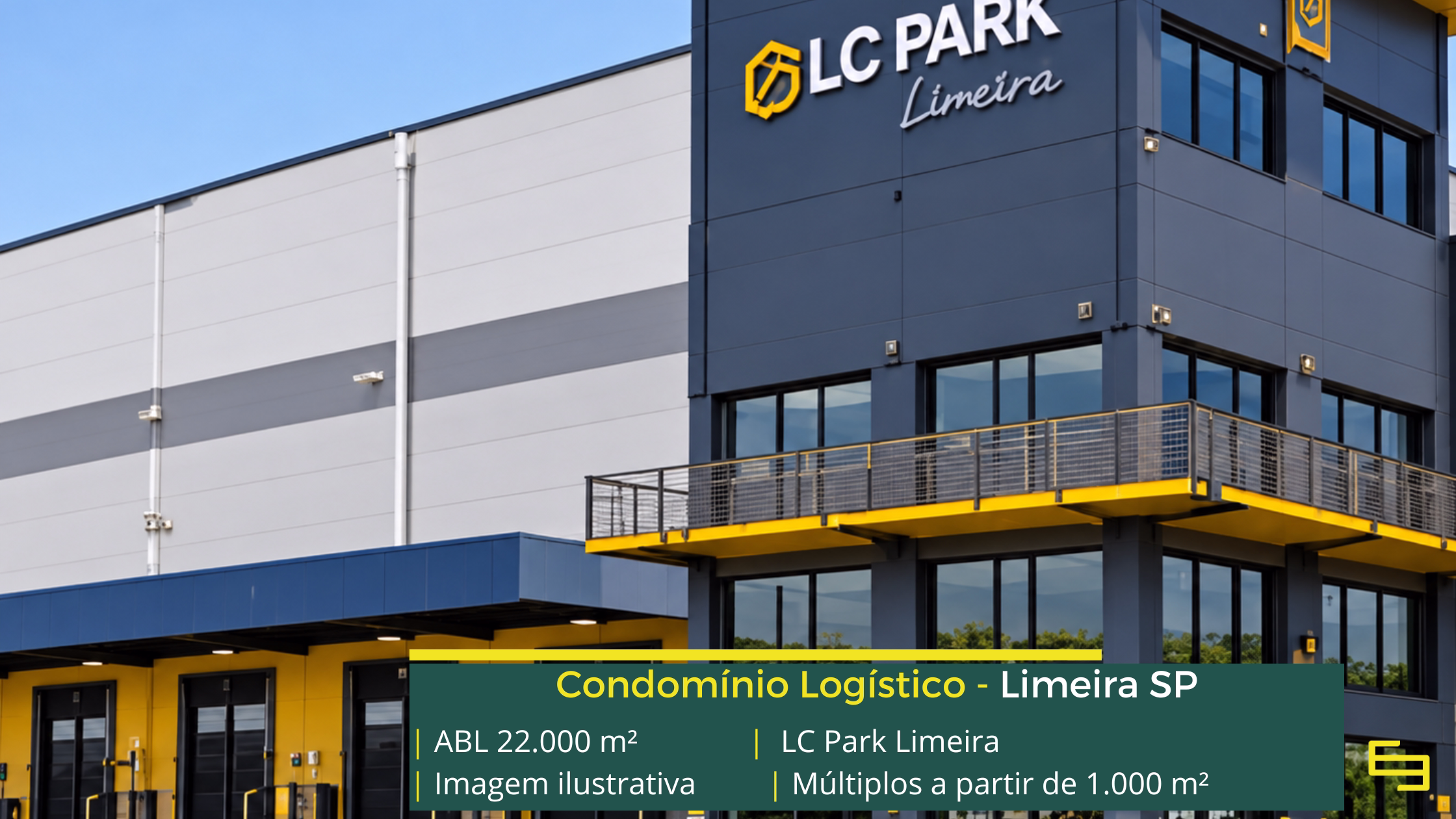 LC Park Limeira: galpão em Limeira SP com módulos a partir de 1.000 m², pé-direito de 15 m, piso para 6 t/m² e padrão AAA.