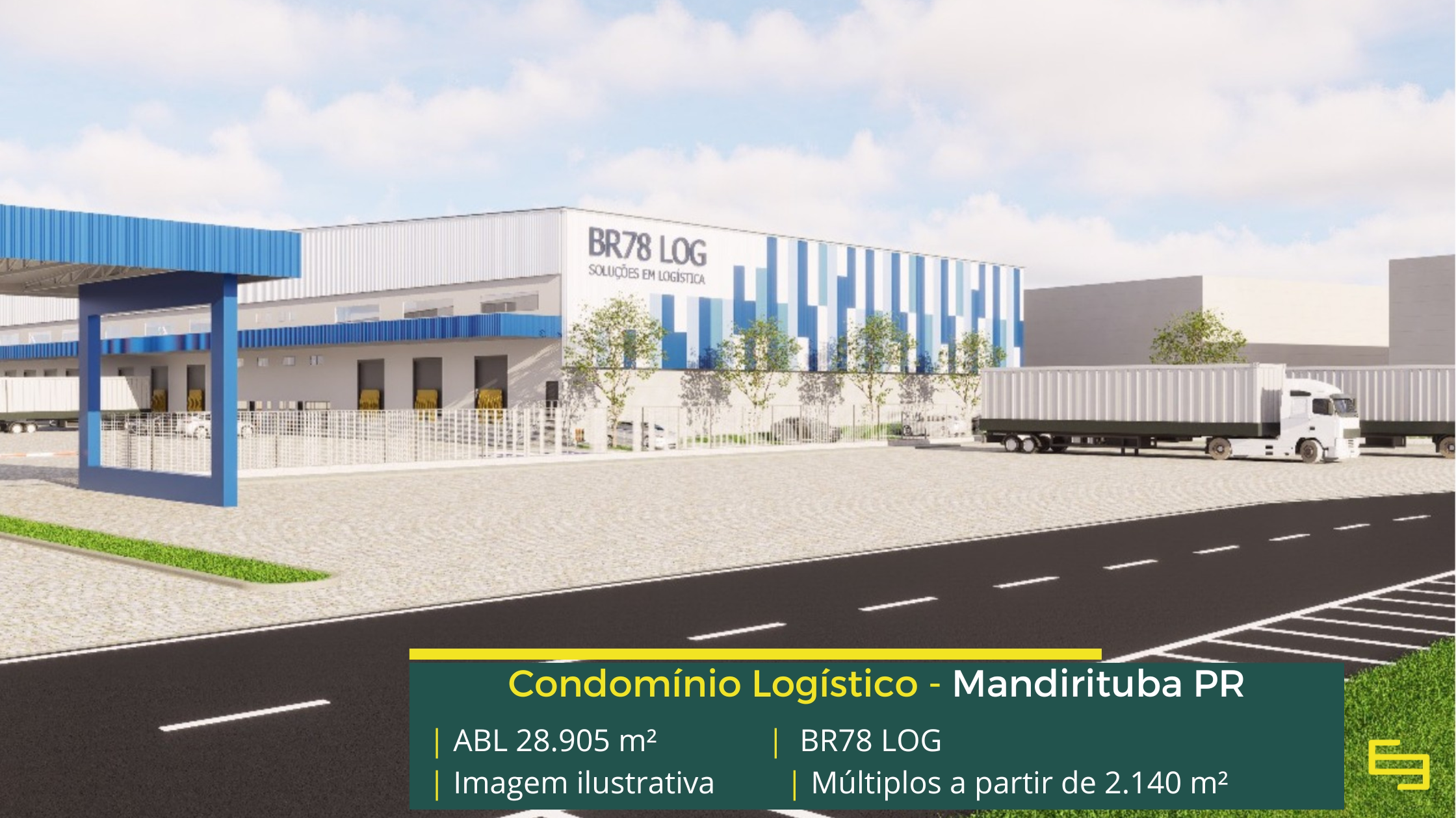 BR78 LOG: galpão em Mandirituba PR com módulos a partir de 2.140 m², piso para 6 t/m², sprinklers J4 e acesso à BR-116.