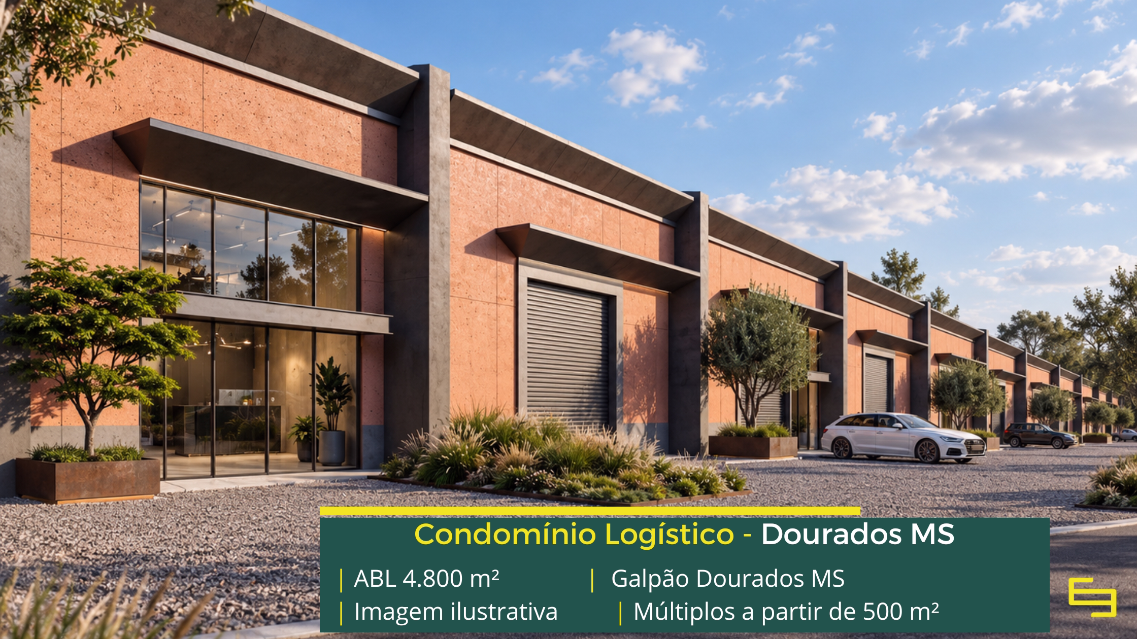 Galpão em Dourados MS com módulos a partir de 500 m², piso de 5 t/m², docas e acesso à BR-163. Conheça o empreendimento.