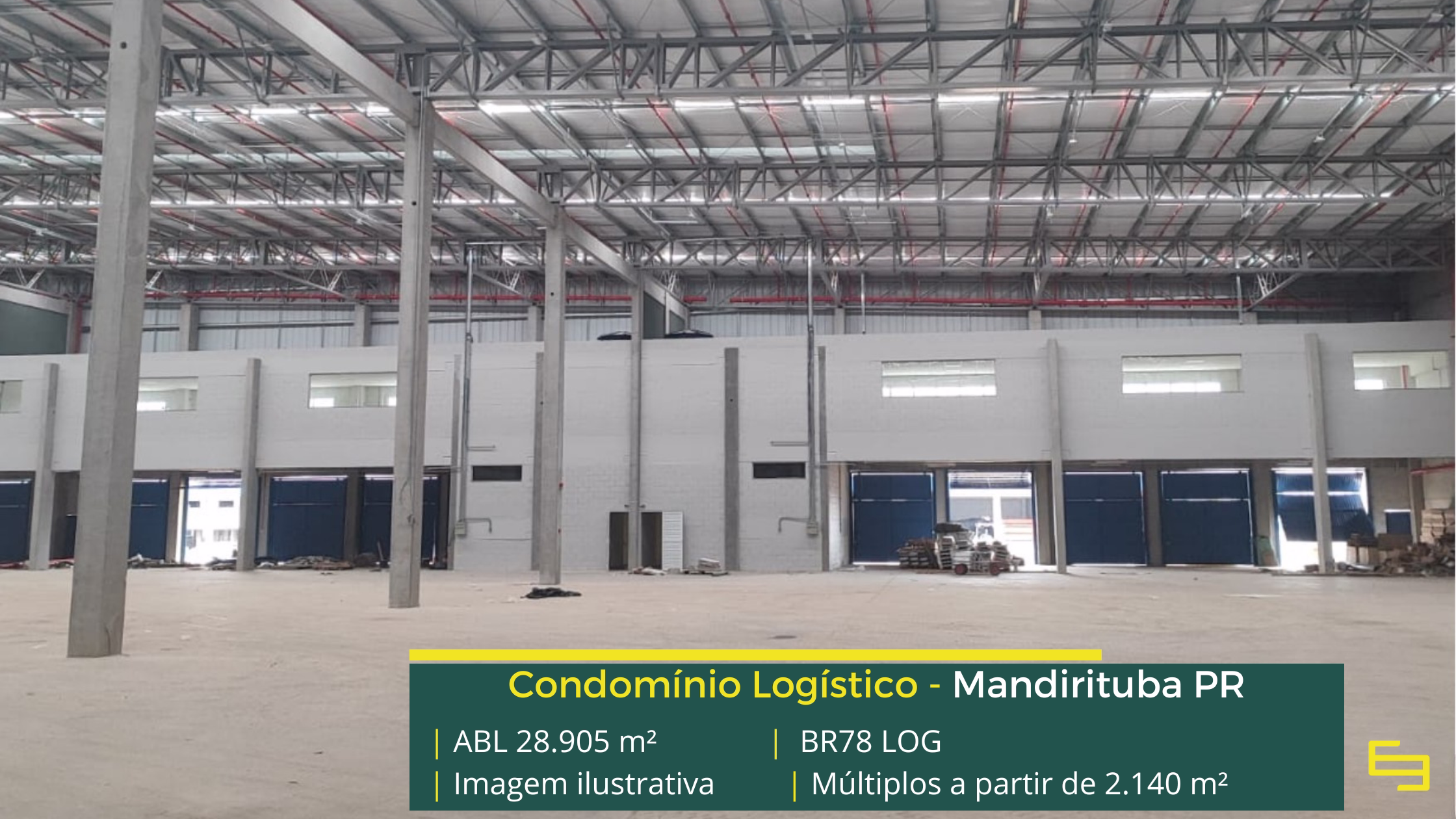 BR78 LOG: galpão em Mandirituba PR com módulos a partir de 2.140 m², piso para 6 t/m², sprinklers J4 e acesso à BR-116.